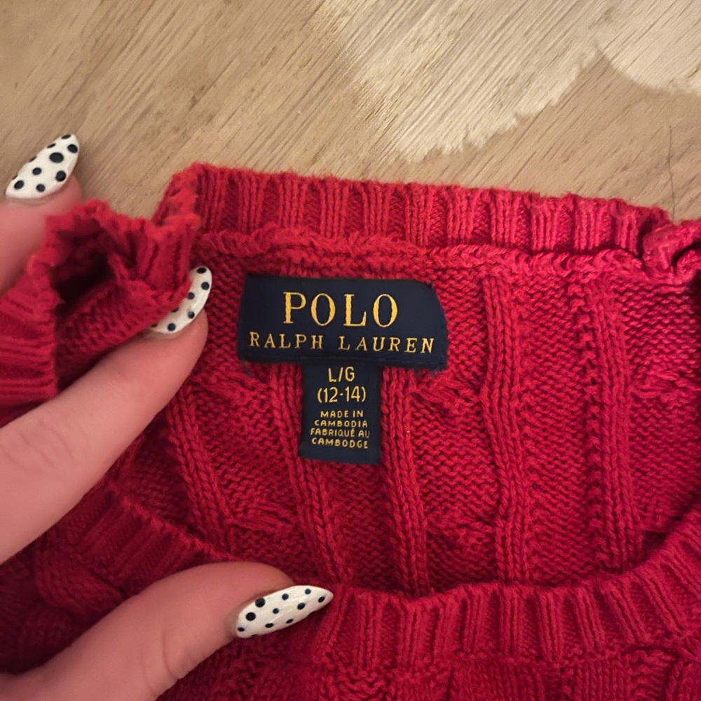 Red Ralph Lauren Polo Sweater - Picture 3 of 3